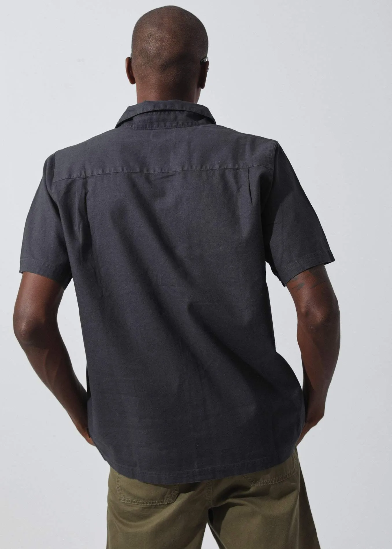 Afends Mens Day To Day - Hemp Short Sleeve Shirt - Raven