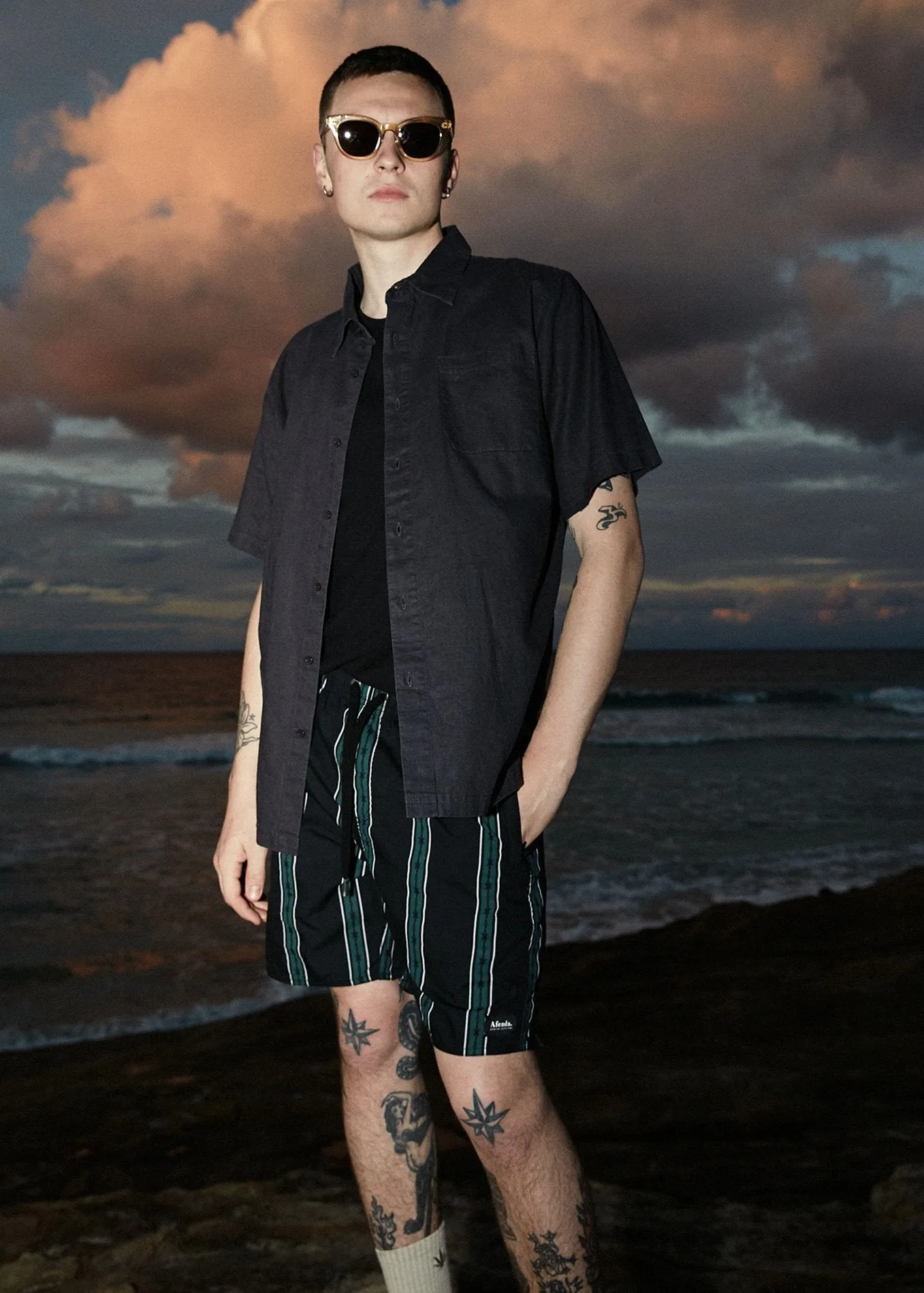 Afends Mens Day To Day - Hemp Short Sleeve Shirt - Raven