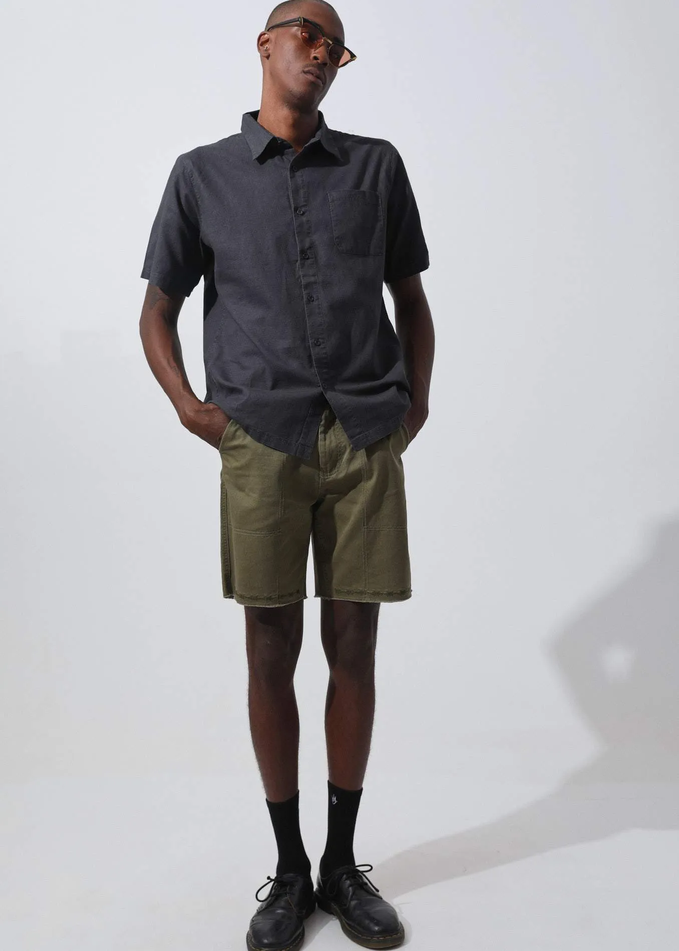 Afends Mens Day To Day - Hemp Short Sleeve Shirt - Raven