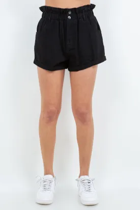 American Bazi High Waist Paper Bag Shorts