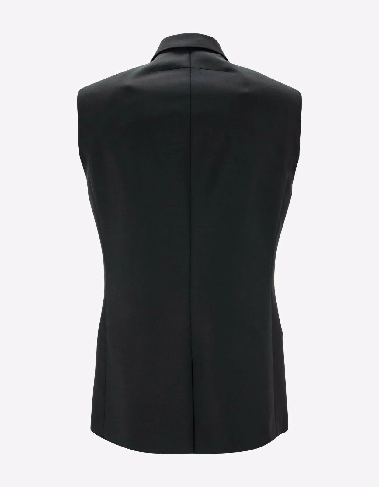 Black Double-Breasted Sleeveless Blazer