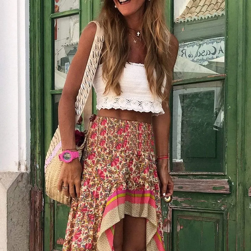 Boho Floral Maxi Skirt