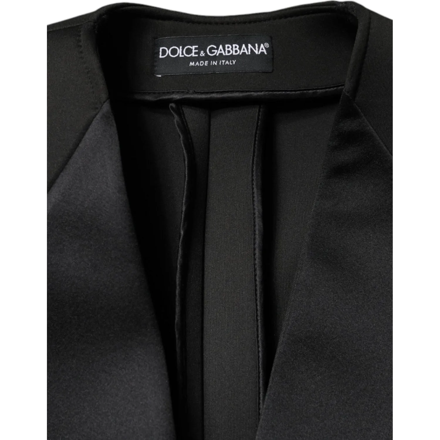 Dolce & Gabbana Black Polyester Double Breasted Coat Jacket