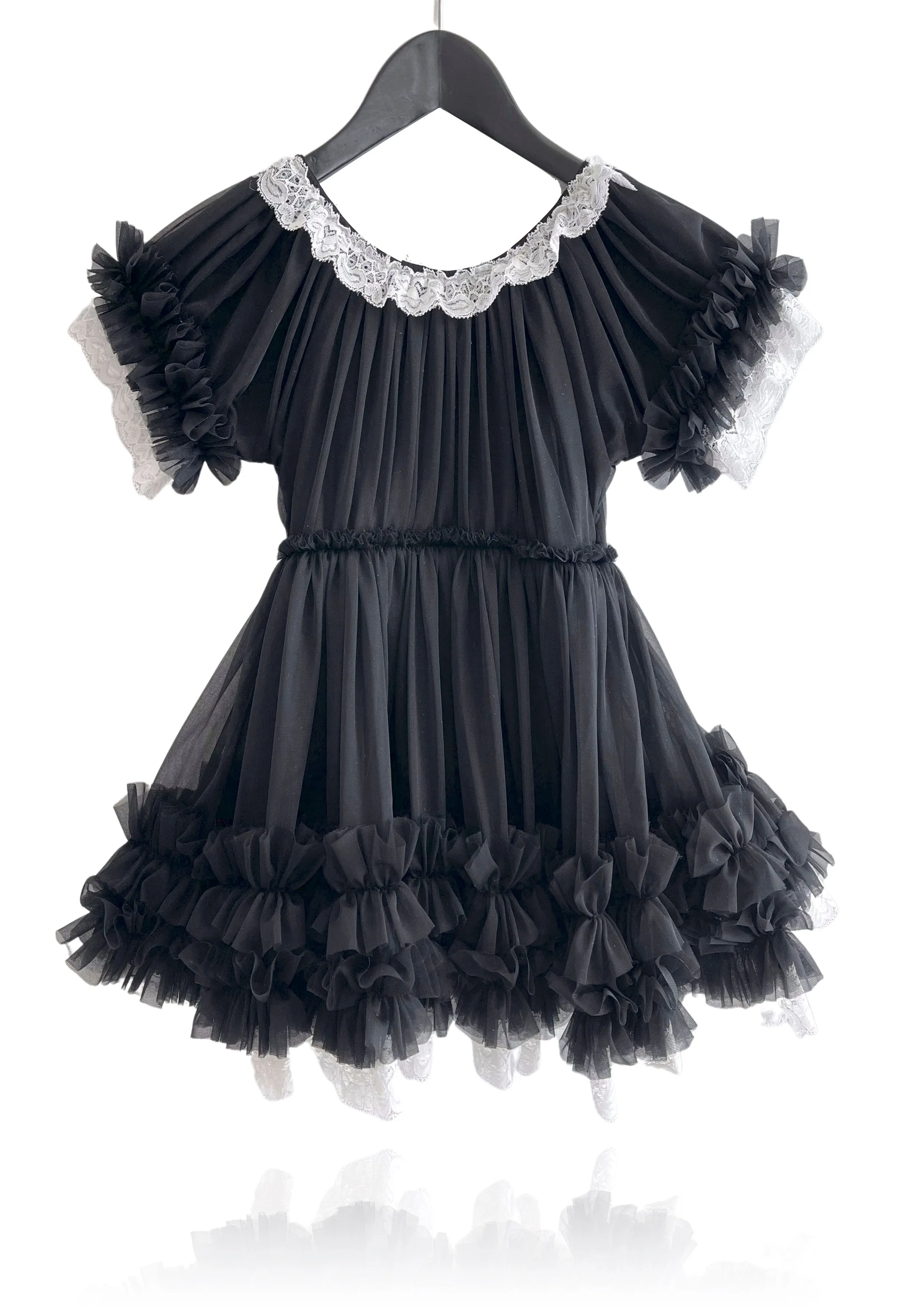 DOLLY by Le Petit Tom ® PORCELAIN DOLLY DRESS black