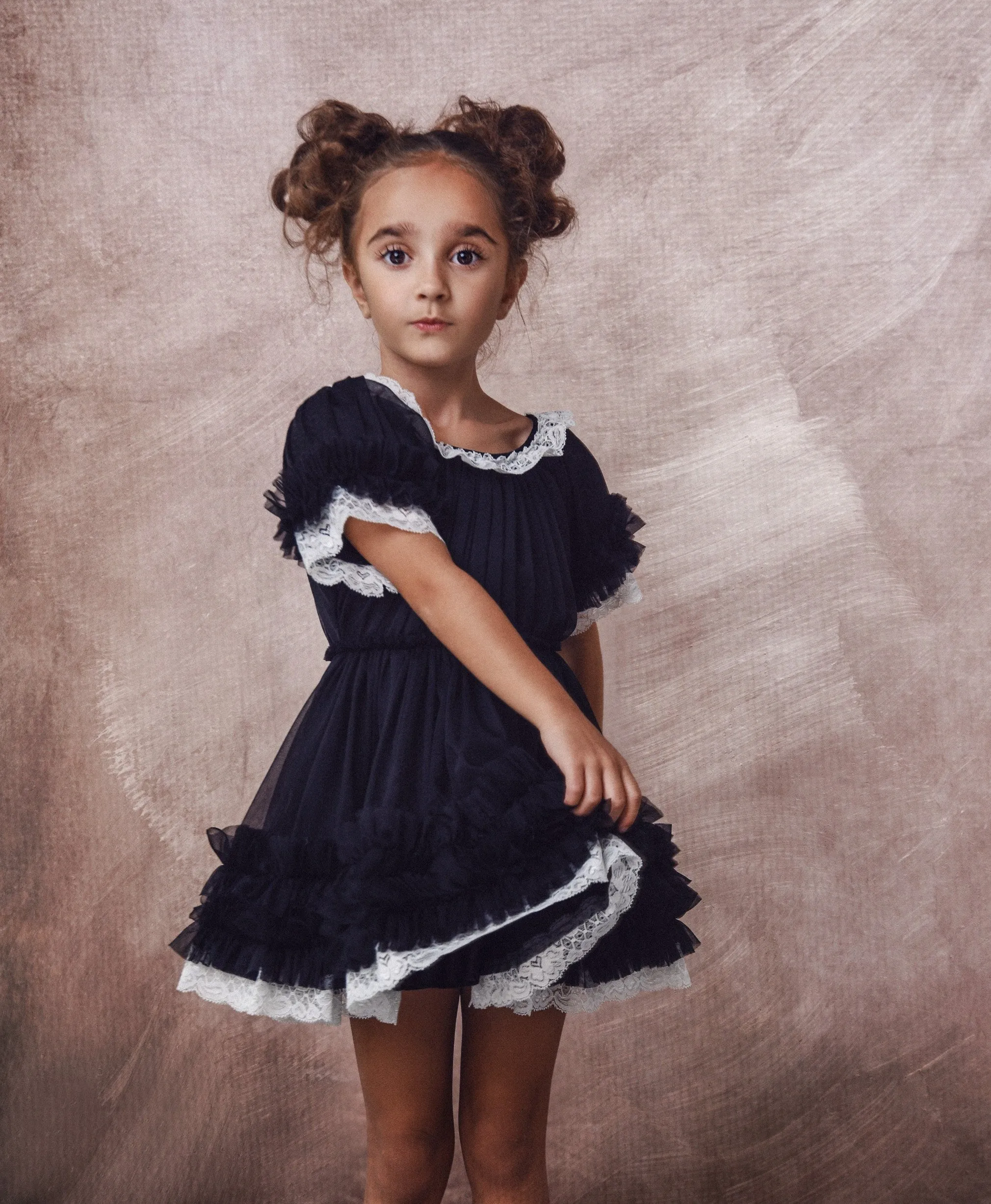 DOLLY by Le Petit Tom ® PORCELAIN DOLLY DRESS black