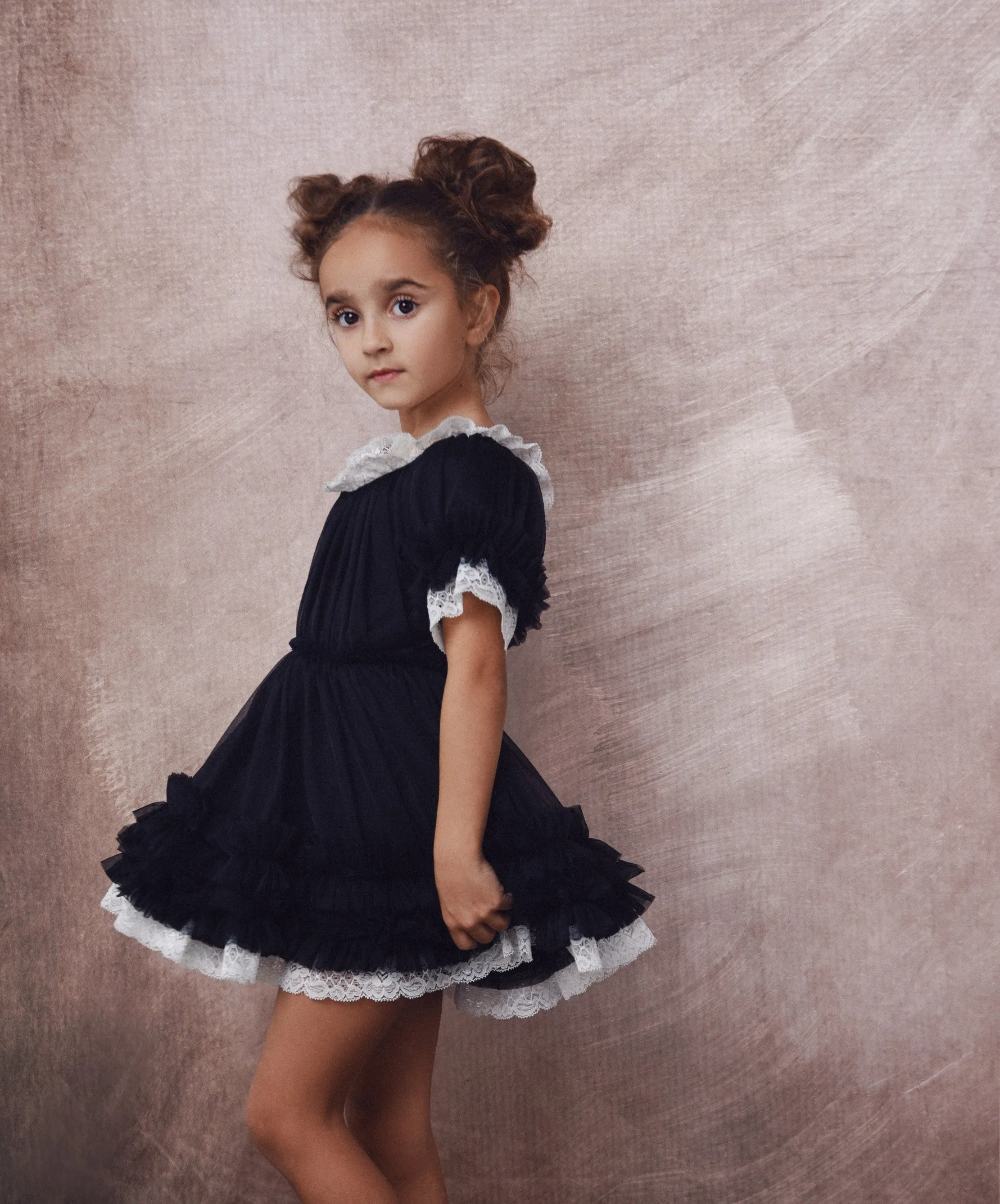 DOLLY by Le Petit Tom ® PORCELAIN DOLLY DRESS black