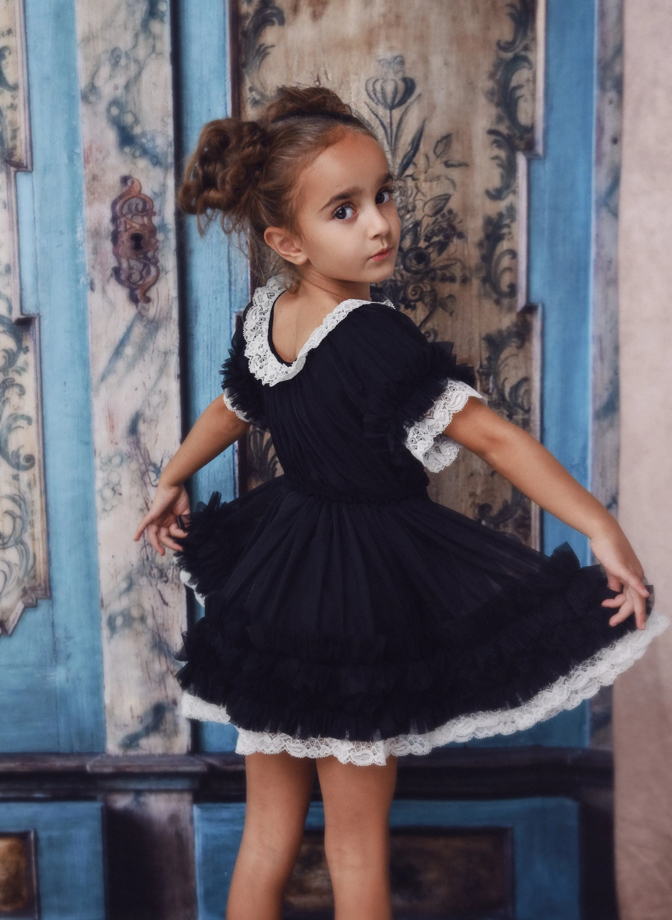 DOLLY by Le Petit Tom ® PORCELAIN DOLLY DRESS black