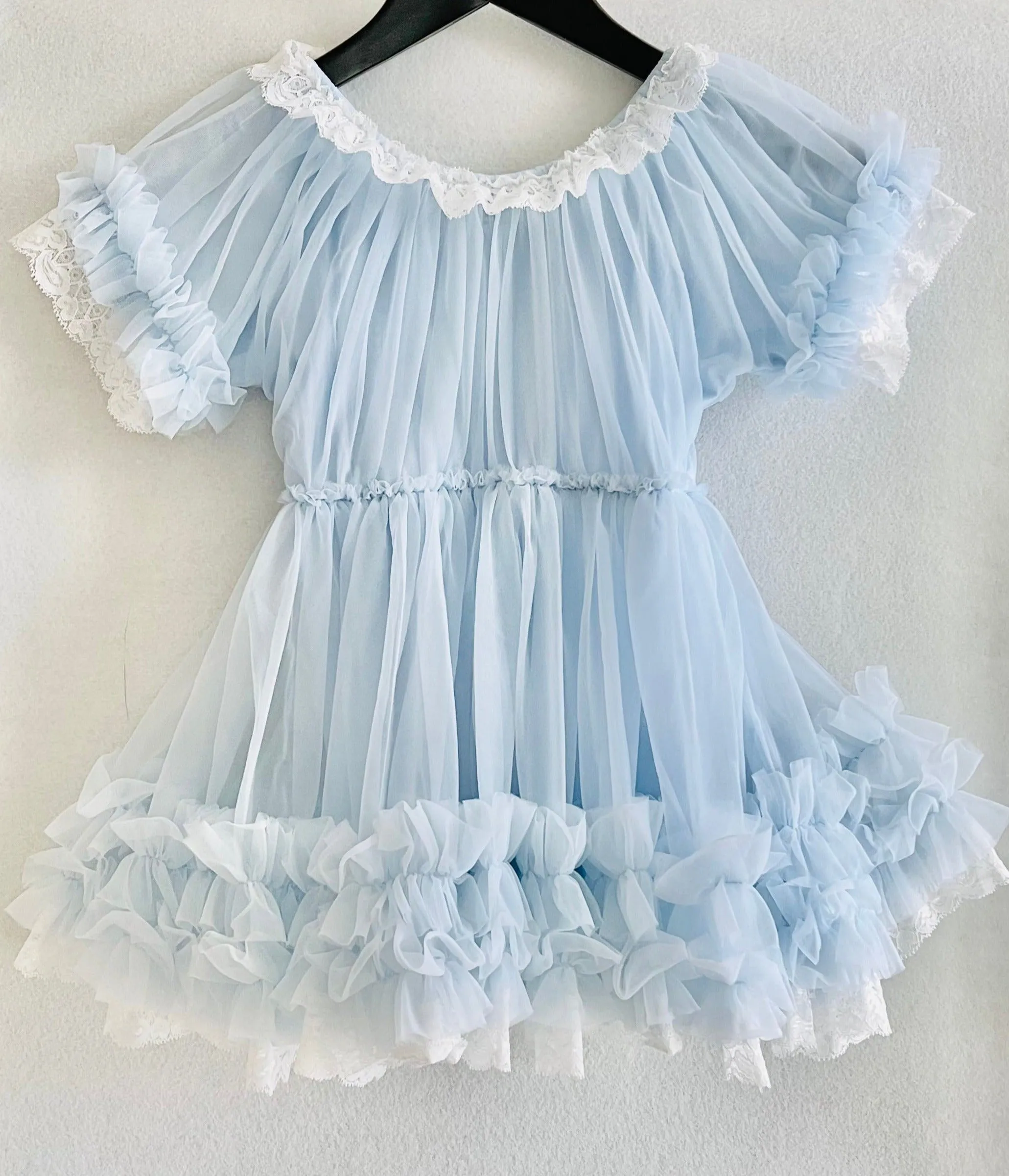 DOLLY by Le Petit Tom ® PORCELAIN DOLLY DRESS light blue