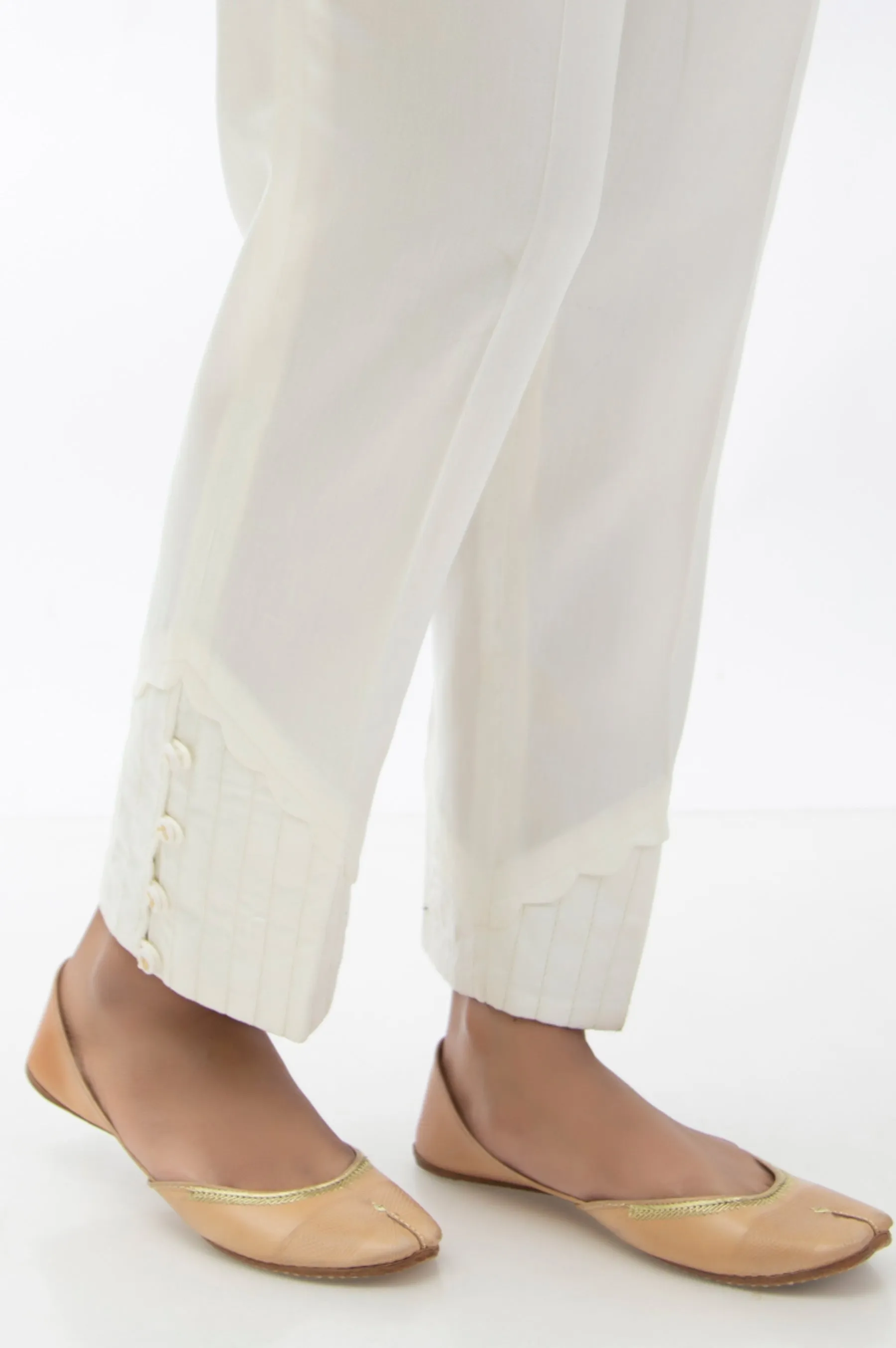 Embroidered Cotton Satin Cigarette Pants