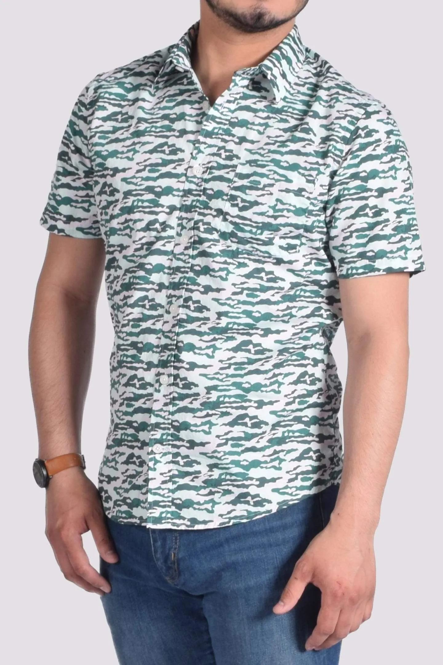 Green Retro Camo Shirt