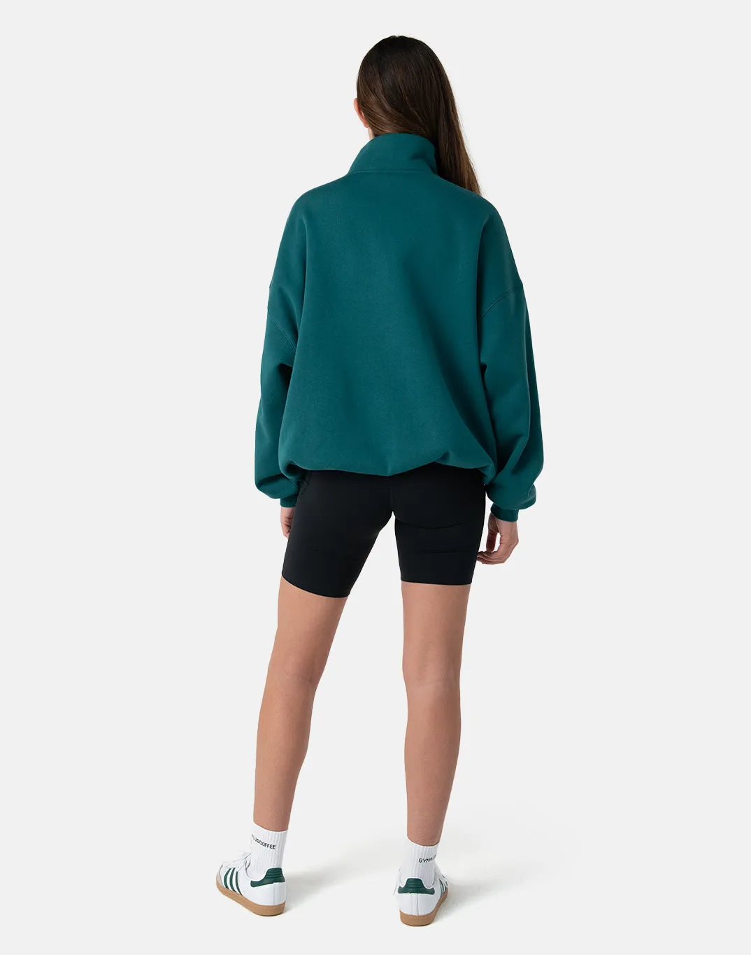 Kin Snap Collar Sweatshirt in Teal