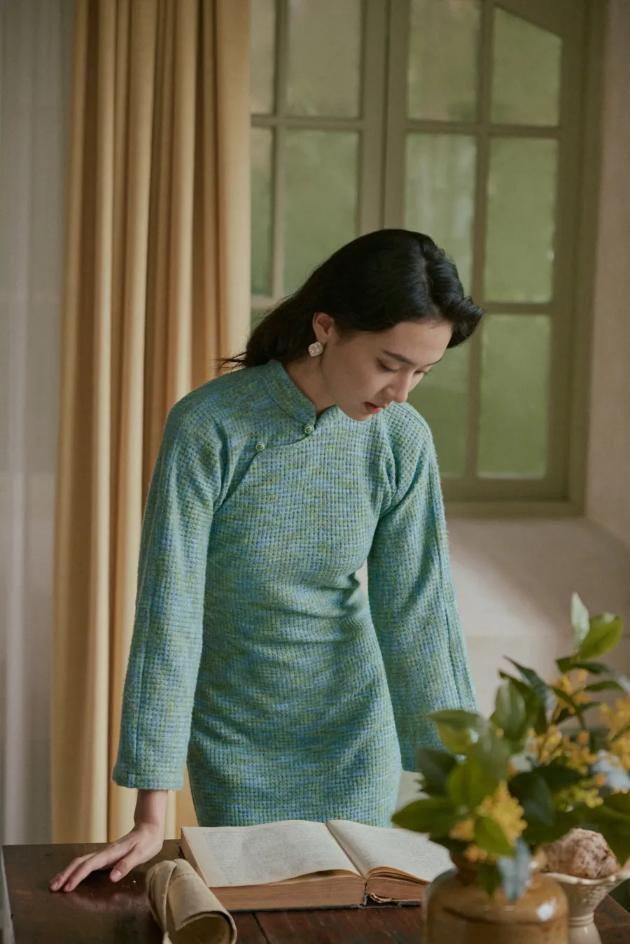 Ling Nan 岭南 Southern Ridge 1930s Knit Long Sleeve Winter Qipao