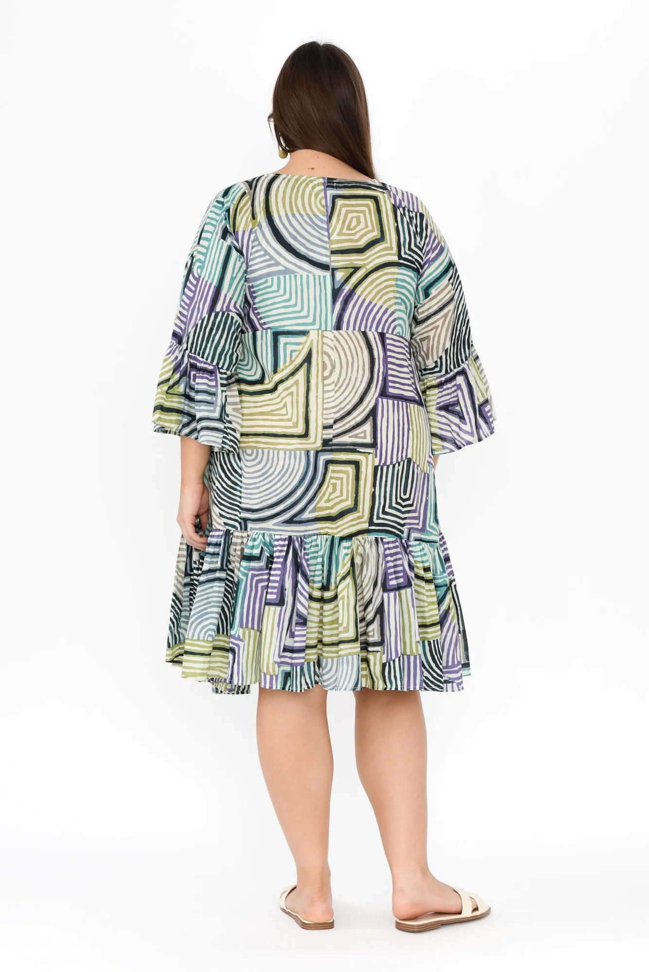 Lucia Green Ripple Cotton Dress