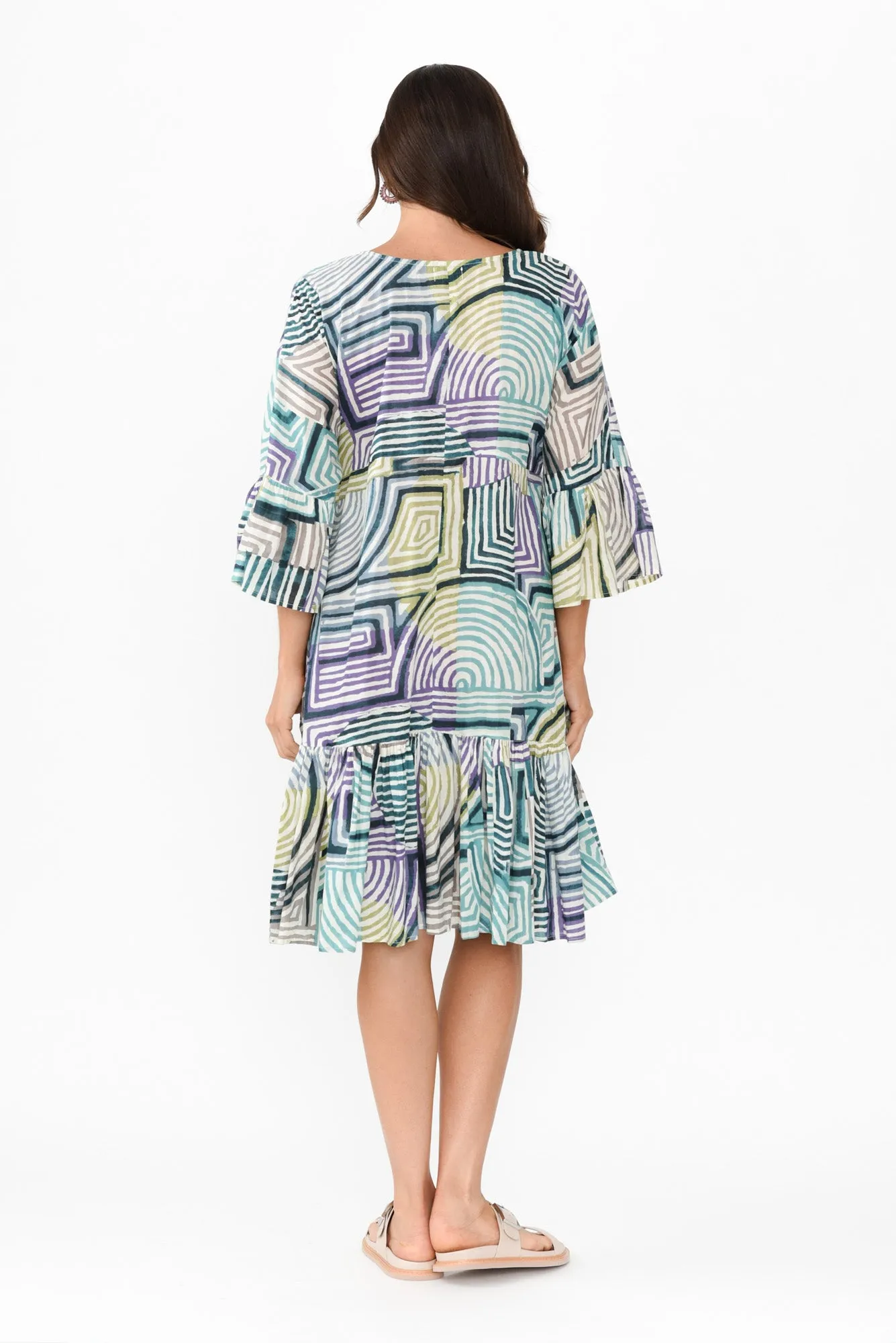 Lucia Green Ripple Cotton Dress