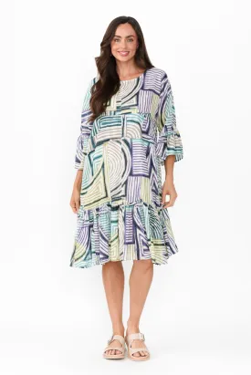 Lucia Green Ripple Cotton Dress