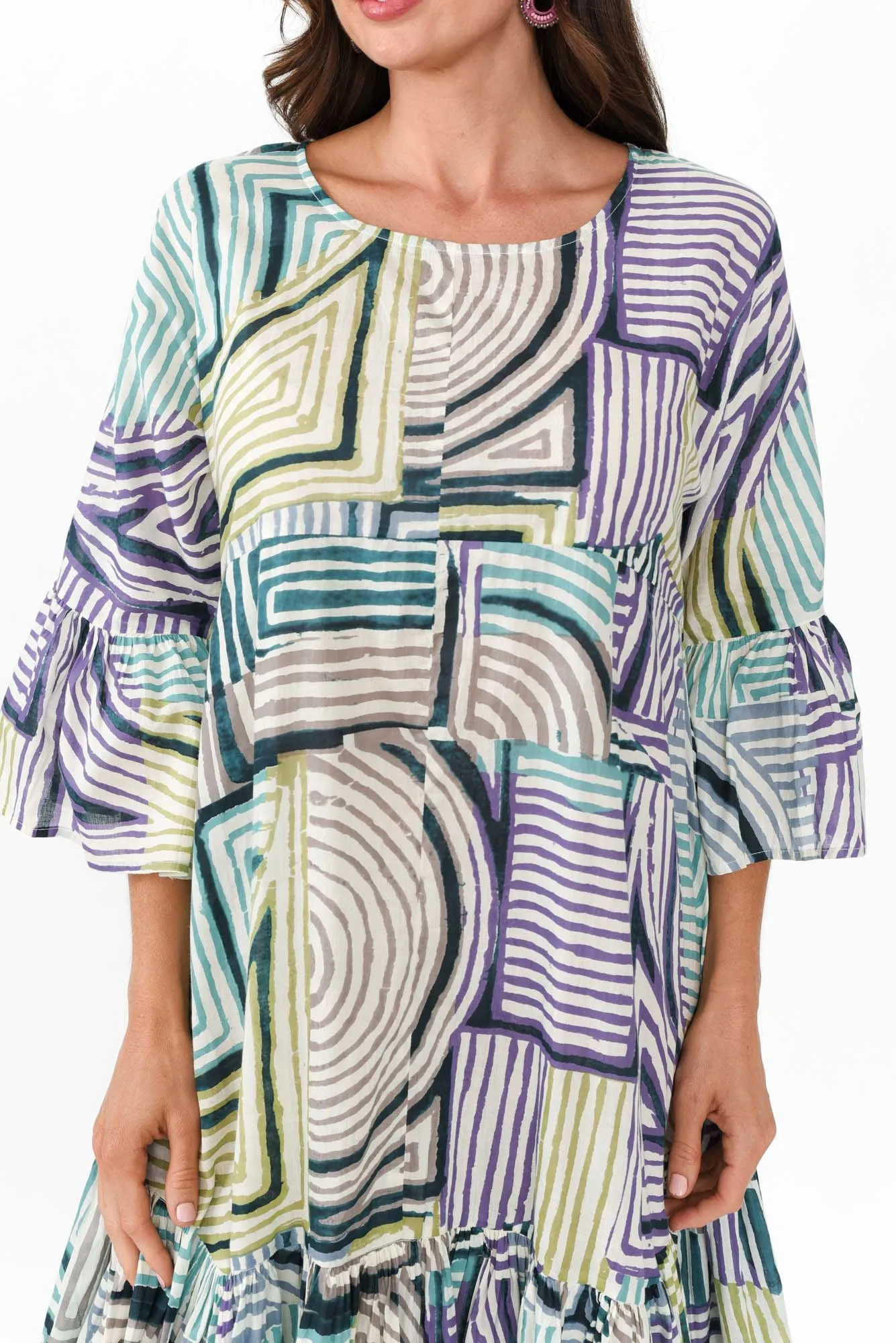 Lucia Green Ripple Cotton Dress