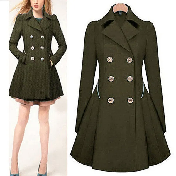 Multi-size double-breasted trench coat