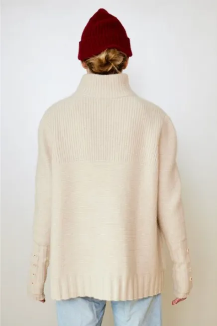 Nautical Sweater Coat in Tea Dip