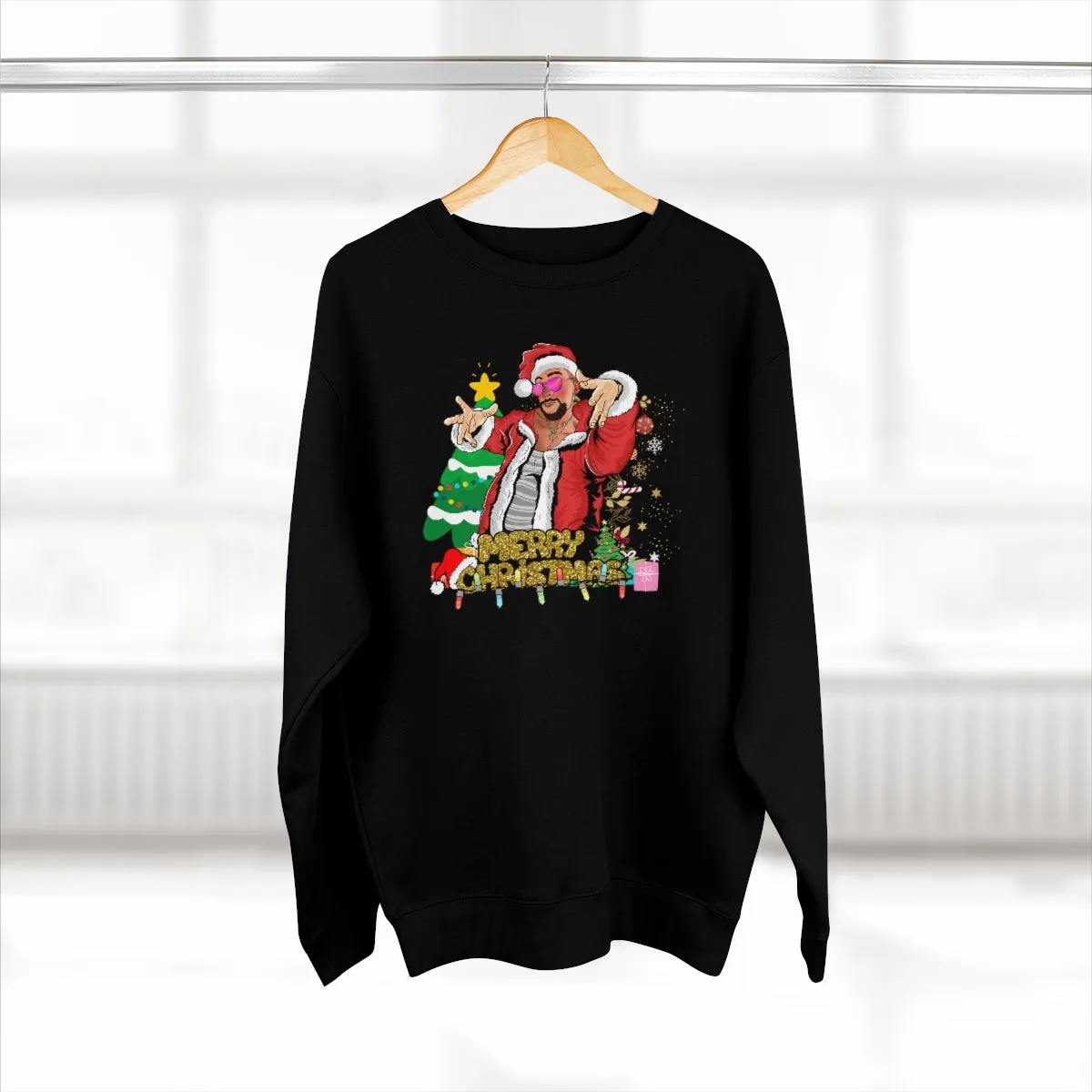 Pink Sunglasses Xmas bb- Unisex Premium Crewneck Sweatshirt