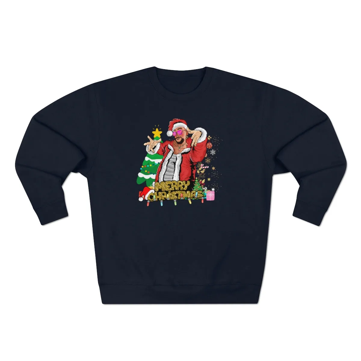 Pink Sunglasses Xmas bb- Unisex Premium Crewneck Sweatshirt