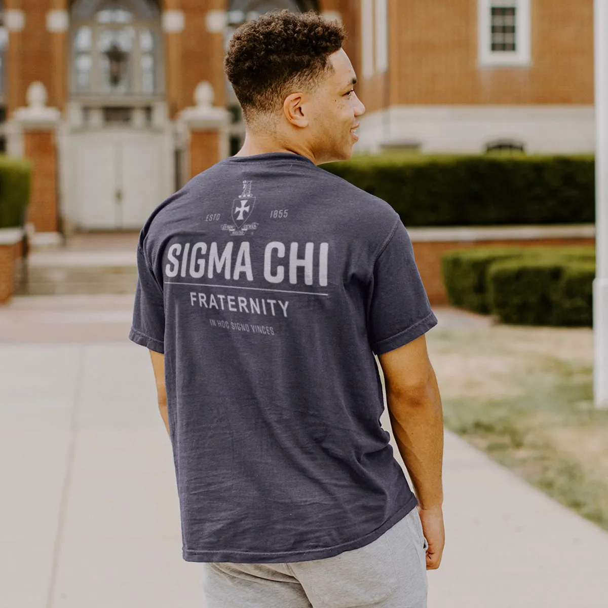 Sigma Chi Navy Crest Lightweight Short Sleeve Tee