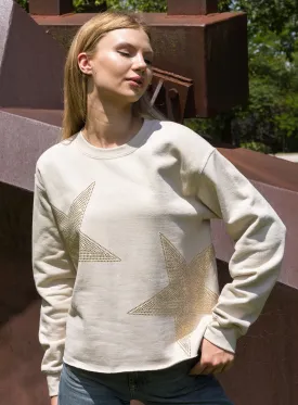 Sweatshirt, Crewneck Sand, Champagne Stars