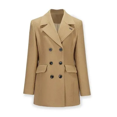 Time Hourglass Wool Double Breasted Suit Coat