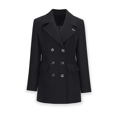 Time Hourglass Wool Double Breasted Suit Coat