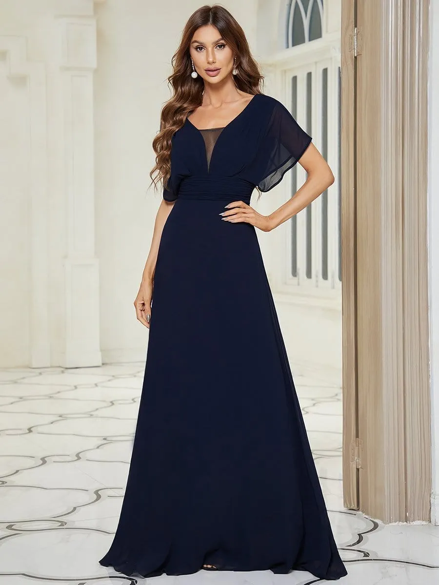 Women's A-Line Empire Waist Maxi Chiffon Evening Dress