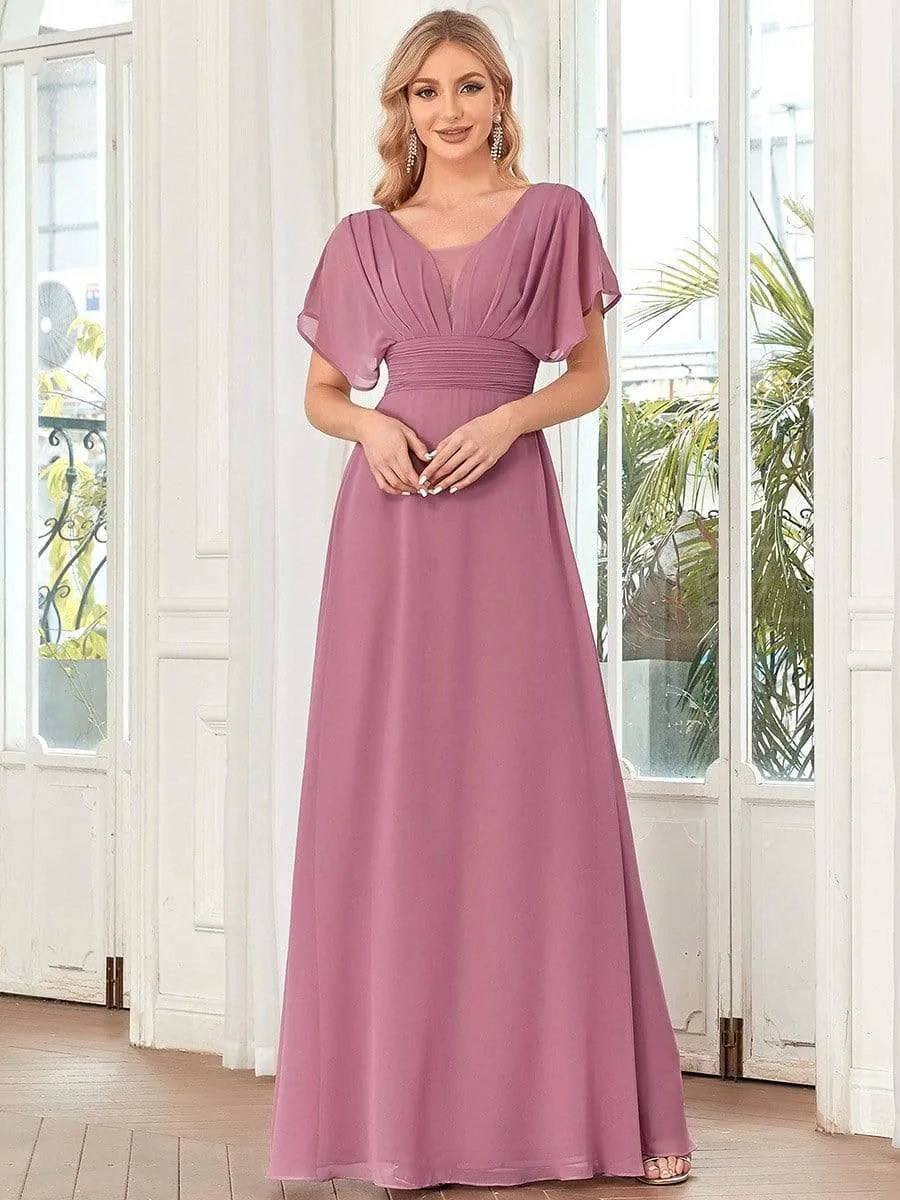 Women's A-Line Empire Waist Maxi Chiffon Evening Dress