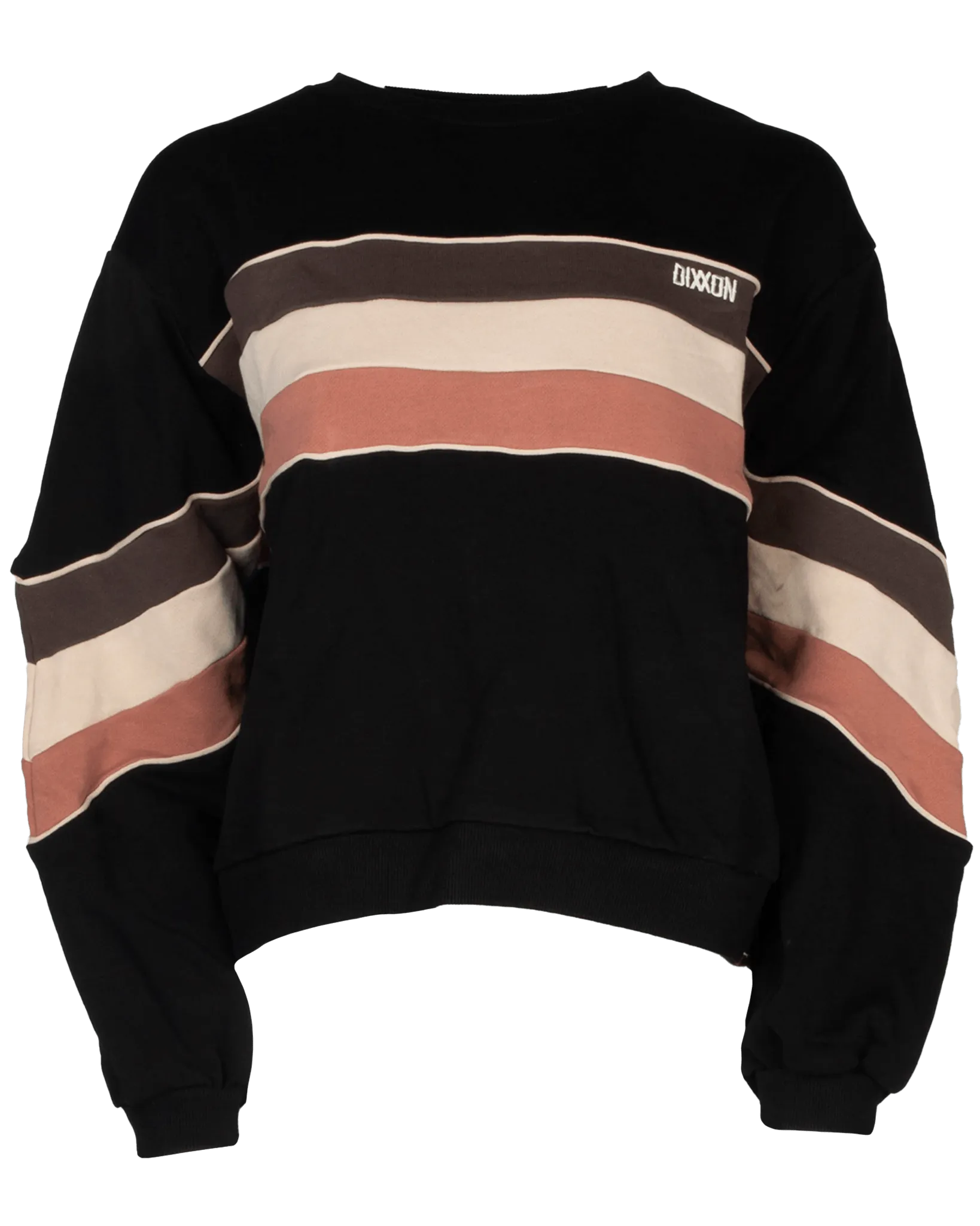 Womens Stylish Striped Crewneck Sweatshirt for Sunday Leisure - Neo Design